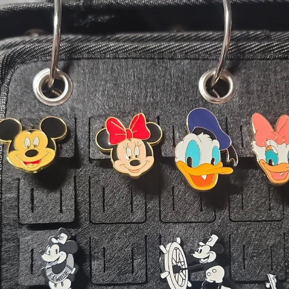 **Disney Character Pin Collection on Black Display Case** - Picture 2 of 8